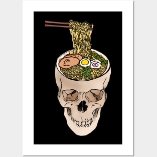 Ramen Noodle Skull Posters and Art